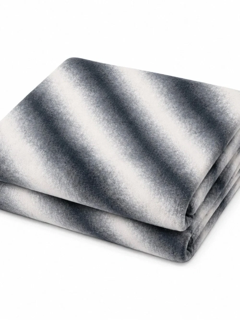 Mon Chateau Luxury Collection Blanket Throw 60”x70” Grey White Ombré Textured